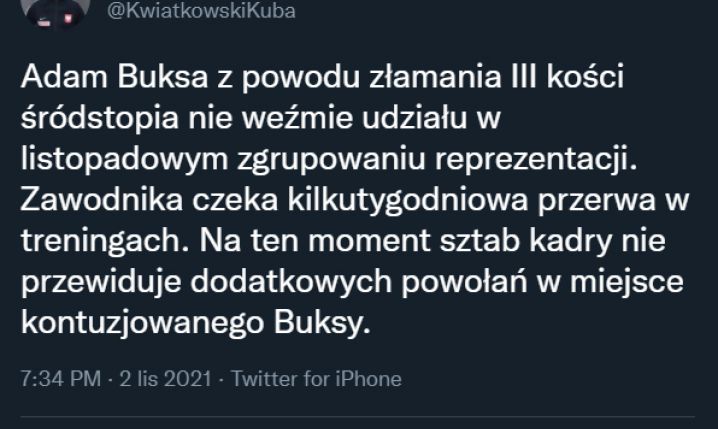 Kadrowicz Paulo Sousy wypada z gry!